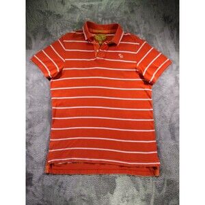 VTG 90s Abercrombie Fitch Muscle Shirt Mens XL Orange Cotton Polo Drop Tail Y2K